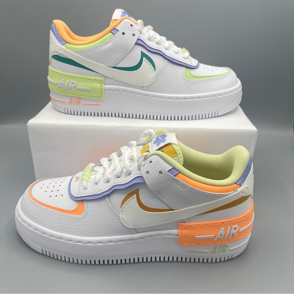 Nike AIR FORCE 1 SHADOW CASUAL SHOES MULTI-COLOR/ WHITE/WOMEN - Picture 1 of 16